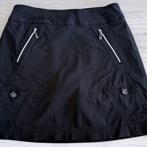 Jamie Sadock Black Mini Skirt with Zipper Details